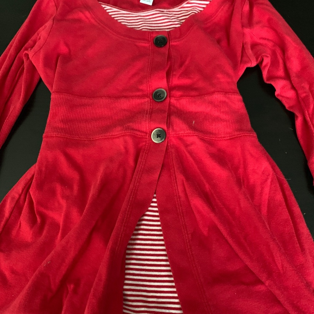 cute red shirt dress